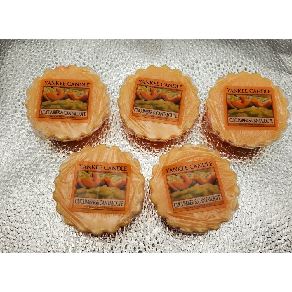 Yankee Candle Cucumber & Cantaloupe Wax Melts Tarts Lot of 5 New Retired 0.8oz